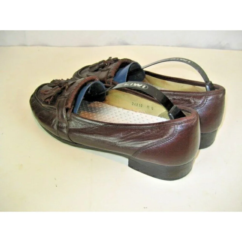 Mens Bostonian Brown  Leather Tassle Kilt Loafers sz 8M